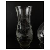 Collection of 3 Glass Hurricane Lamp Shades