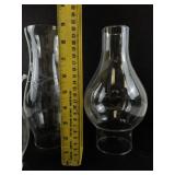 Collection of 3 Glass Hurricane Lamp Shades