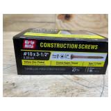 Lot of 3 -Grip-Rite 312GCS1 Construction Screw, #10 Thread, 3-1/2 in L, Coarse Thread,