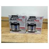 Lot of 2 - PowerXL - Quick Pot 6qt Digital Pressure Cooker - Black/Stainless Steel