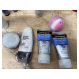 Lot of various skin and facial products