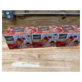 Gibson Lot of 3 - Home 6-Piece Holiday Poinsettia Glass Wine Goblet Set