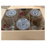 Gibson Lot of 3 - Home 6-Piece Holiday Poinsettia Glass Wine Goblet Set