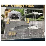 2 Shelter Logic Portable Canopies