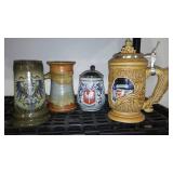 Vintage Steins (4) West Germany, Avon Christmas Carol