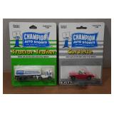 *2* Champion Auto Stores Toy Cars - Tractor Trailer & Corvette