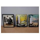 *3* Antique Advertising Silhouette Thermometers