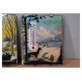 *3* Antique Advertising Silhouette Thermometers