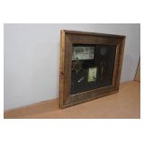 Shadow Box with Vintage Currency, Badge and Photo