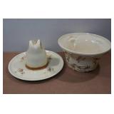 Vintage McCoy El Rancho Western Lidded Chip and Dip Bowl