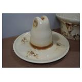 Vintage McCoy El Rancho Western Lidded Chip and Dip Bowl