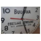 Vintage Bulova Telechron Pam Style Lighted Advertising Wall Clock