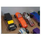 Assorted Pinewood Derby Cars and Accessories