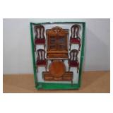 Vintage Toy Miniatures Wooden Dining Room Doll House Set