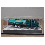 Hot Wheels Elwoody Custom Car on Truck and Trailer