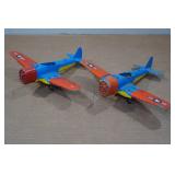 *2* Vintage Hubley Toy Metal Airplanes