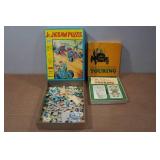Vintage Jr Jigsaw Puzzle and Automobile Card Game
