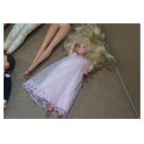 Assorted Vintage Barbie Dolls and Chip & Dale Duffle Bag