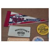 Assorted Vintage Collectibles - Pins, Tickets, Pennant