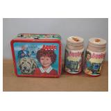 Vintage Annie Metal Lunch Box with 2 Thermoses