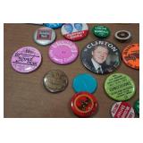 Assorted Vintage Collectibles - Pins, Patches, Trophy