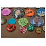 Assorted Vintage Collectibles - Pins, Patches, Trophy