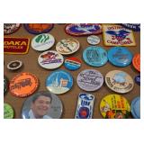 Assorted Vintage Collectibles - Pins, Patches, Trophy