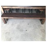 Large Dining Room Table with 6 Chairs and One Bench