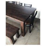 Large Dining Room Table with 6 Chairs and One Bench