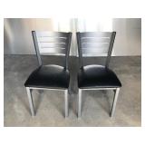 2 - Metal Framed with Upholstered Top Dining Room Chairs