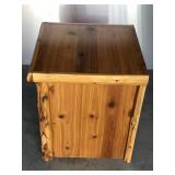 Log End Table with Drawer and Storage