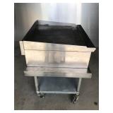 Tri-Star commercial gas flat top griddle on Rolling Cart
