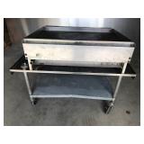 Tri-Star commercial gas flat top griddle on Rolling Cart