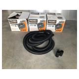 3 - RIDGID 2-1/2 in. x 20 ft. DUAL-FLEX Tug-A-Long Locking Vacuum Hose  (2 boxes have never been opened and 1 has)