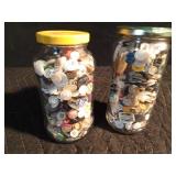 2 Jars of vintage buttons