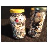 2 Jars of vintage buttons