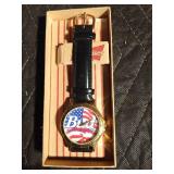 Bud king of beers with the American flag background watch