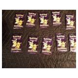 10 unopened packs of Pokémon trading cards