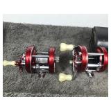 2 - Ambassadeur No. 5000 Fishing Reels and 1 Case