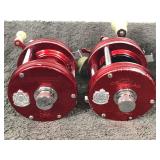 2 - Ambassadeur No. 5000 Fishing Reels and 1 Case