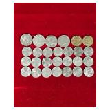 4 Kennedy Half Dollars / 2 President One dollar Coins / 21 District of Columbia & US Territories 2000 Year Series Washington Quarters