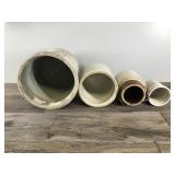 Lot of 4 Collectible Crocks - Biggest is 3 Gallon