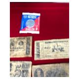 Lot of Coins and Currency Notes