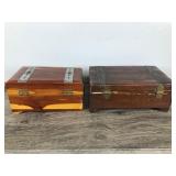 2 - Vintage Solid Wood Trinket / Jewelry Boxes