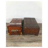 2 - Vintage Solid Wood Trinket / Jewelry Boxes