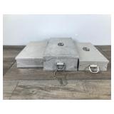 3 - Collectible UMCO Aluminum Fishing Tackle Boxes