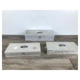 3 - Collectible UMCO Aluminum Fishing Tackle Boxes