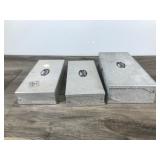3 - Collectible UMCO Aluminum Fishing Tackle Boxes