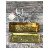 Vintage AL Foss Pork Rind Minnow Fishing Lure in Metal Box