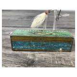 Vintage AL Foss Pork Rind Minnow Fishing Lure in Metal Box